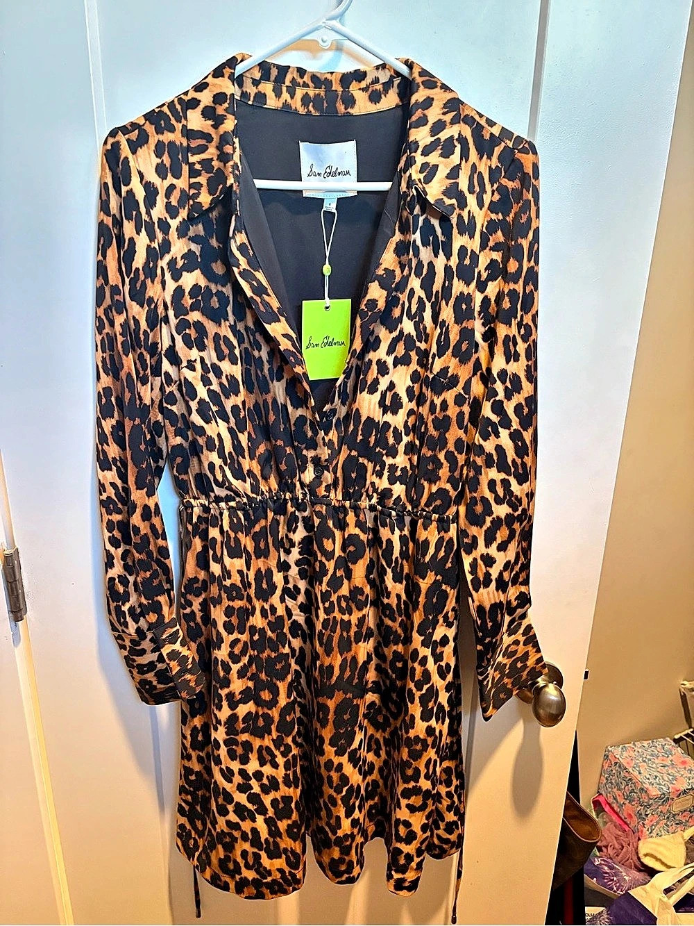 Sam Edelman Animal Print Long Sleeve Mini Dress NWT